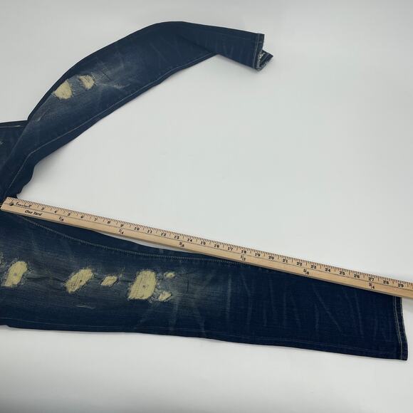New ROCK REVIVAL REMIX Jean Size 25 Dark Wash Distressed Ankle Skinny - Picture 9 of 10